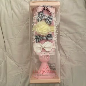 Baby girl headbands with pink stand
